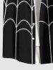 Plus Size Spider Web Insect Print Halloween Button Pocket Shirt For Men -  