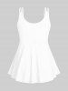High Waist Rose Print Plus Size & Curve Modest Tankini Swimsuit - Vert profond 4X