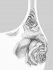 High Waist Rose Print Plus Size & Curve Modest Tankini Swimsuit -  