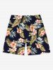 Matching Hawaii Shirt Shorts and Romper Plus Size Beach Outfit Tropical Leaf Hibiscus Flower Print For Couples -  