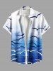 Ombre Sea Bird Print Plus Size Matching Hawaii Beach Outfit For Couples -  