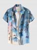 Flowers Ombre Print Plus Size Matching Hawaii Beach Outfit For Couples -  