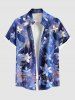 Flowers Leaf Galaxy Star Print Plus Size Matching Hawaii Beach Outfit For Couples -  
