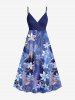 Flowers Leaf Galaxy Star Print Plus Size Matching Hawaii Beach Outfit For Couples -  