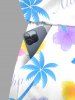 Matching Hawaii Shirt and Romper Plus Size Beach Outfit Colorful Coconut Tree Hibiscus Flowers Printed for Couples -  
