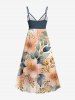 Flowers Leaf Print Plus Size Matching Hawaii Beach Outfit For Couples -  
