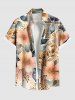 Flowers Leaf Print Plus Size Matching Hawaii Beach Outfit For Couples -  