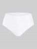Maillot de bain tankini dos nu à carreaux et imprimé tête de mort, style gothique, grandes tailles et courbes. - moutarde verte 3X