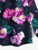 Plus Size Hibiscus Flowers Tropical Leaf Print Split Hawaii Skirt -  