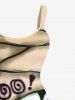 Robe débardeur grande taille à imprimé lettres et yeux d'araignée pour Halloween - Abricot 1X