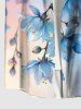 Plus Size Flowers Ombre Print Buttons Pocket Hawaii Shirt For Men -  