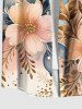 Plus Size Flowers Leaf Print Buttons Pocket Hawaii Shirt For Men -  