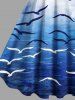 Plus Size Ombre Sea Bird Print Hawaii Tank Dress -  