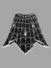 Plus Size Spider Web Insect Print Halloween Asymmetric Cape Cloak -  