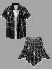 Plus Size Spider Web Insect Print Halloween Asymmetric Cape Cloak -  