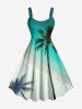 Coconut Tree Ombre Sea Beach Print Plus Size Matching Hawaii Beach Outfit For Couples -  