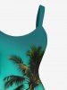 Coconut Tree Ombre Sea Beach Print Plus Size Matching Hawaii Beach Outfit For Couples -  