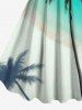 Coconut Tree Ombre Sea Beach Print Plus Size Matching Hawaii Beach Outfit For Couples -  