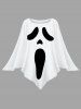 Tenue assortie grande taille à imprimé fantôme pour Halloween, idéale pour les couples - Blanc 