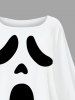 Tenue assortie grande taille à imprimé fantôme pour Halloween, idéale pour les couples - Blanc 
