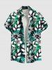 Flowers Leaf Print Plus Size Matching Hawaii Beach Outfit For Couples -  