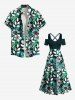 Plus Size Flowers Leaf Print Cold Shoulder Crisscross Hawaii Maxi Dress -  