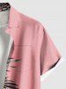 Chemise hawaïenne grande taille à imprimé feuilles tropicales et fleurs d'hibiscus, avec poches et boutons, pour homme - Rose clair L