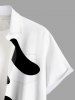 Chemise à boutons et poches grande taille pour homme, imprimé fantôme d'Halloween - Blanc 3XL