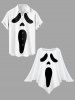Cape asymétrique à imprimé fantôme d'Halloween grande taille - Blanc Taille Unique