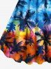 Plus Size Coconut Tree Tie Dye Ombre Print Hawaii A Line Tank Dress -  