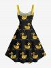 Plus Size Duck Skateboard Print Hawaii A Line Tank Dress -  