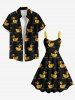 Plus Size Duck Skateboard Print Hawaii A Line Tank Dress -  