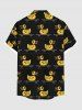 Plus Size Duck Skateboard Print Hawaii Button Pocket Shirt For Men -  