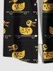 Plus Size Duck Skateboard Print Hawaii Button Pocket Shirt For Men -  