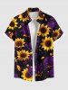 Sunflower Rose Flower Print Shirt Swimsuit Plus Size Matching Hawaii Beach Outfit For Couples -  