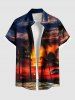 Coconut Tree Sea Ombre Dusk Sunset Galaxy Print Plus Size Matching Hawaii Beach Outfit For Couples -  