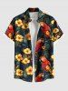 Tropical Leaf Hibiscus Flower Parrot Print Plus Size Matching Hawaii Beach Outfit For Couples -  