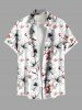 Flowers Branches Print Plus Size Matching Hawaii Beach Outfit For Couples -  