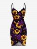 Sunflower Rose Flower Print Plus Size Matching Hawaii Beach Outfit For Couples -  