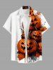 Halloween Pumpkin Leaf Paint Splatter Print Plus Size Matching Outfit For Couples -  