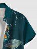 Plus Size Flowers Leaf Print Buttons Pocket Hawaii Shirt For Men -  