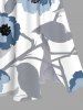 Plus Size Flowers Leaf Ink Painting Print Split Hawaii Midi Dress -  