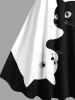 Robe débardeur hawaïenne bicolore à imprimé chats grande taille - Blanc L