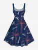 Plus Size Coconut Tree Letters Print Hawaii A Line Tank Dress -  