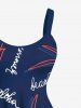 Plus Size Coconut Tree Letters Print Hawaii A Line Tank Dress -  