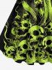 Plus Size Skull Mushroom Fire Flame Print Halloween A Line Tank Dress -  