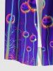 Plus Size Ombre Pumpkin Plant Galaxy Print Halloween Button Pocket Shirt For Men -  