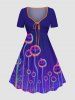 Halloween Ombre Pumpkin Plant Galaxy Print Plus Size Matching Outfit For Couples -  