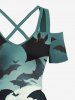 Halloween Bat Moon Ombre Print Plus Size Matching Outfit For Couples -  