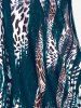 Maillot de bain tankini imprimé léopard à jambes courtes et croisées. - Turquoise Foncée L | US 12